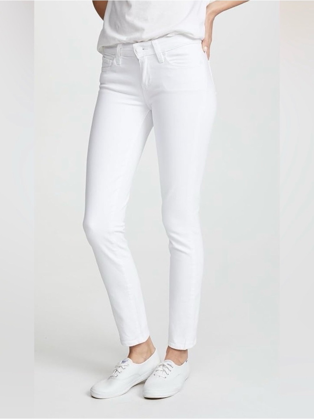 PAIGE White Skyline Ankle Peg Jeans